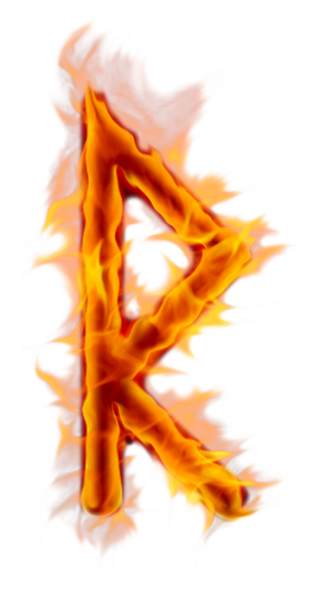 Raido up burning celtic rune